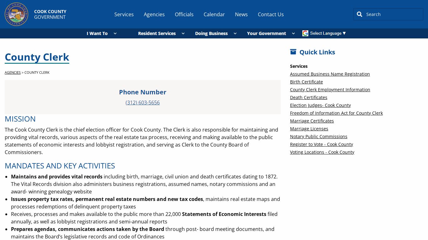 County Clerk - Cook County, Illinois